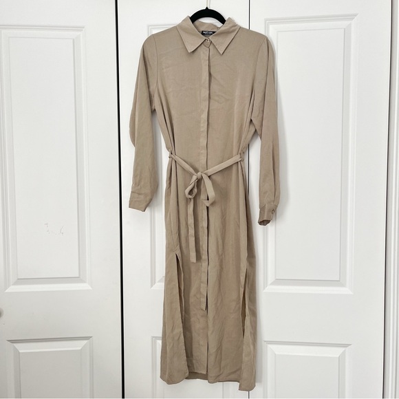 NWOT Nasty Gal Long Sleeve Button Down Maxi Dress - Picture 2 of 7